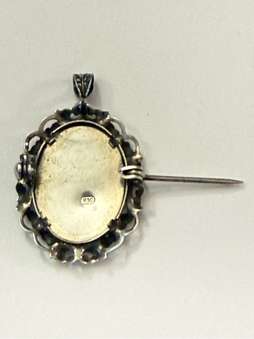 Vintage Italian 800 Silver Delphic Sibyl Portrait Pendant Brooch 5 Grams - Picture 10 of 12